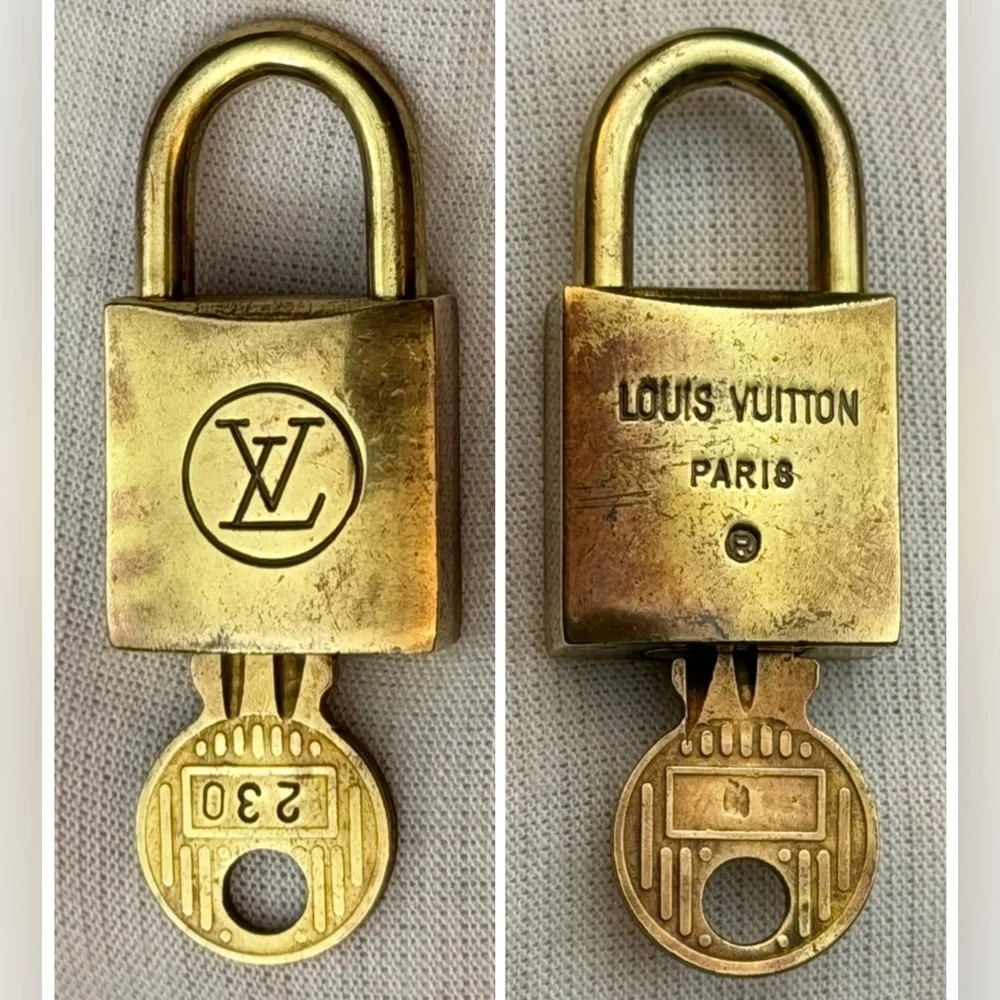 Louis Vuitton Gold-tone Padlock and Key Set